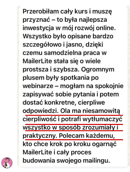 Opinia klientki